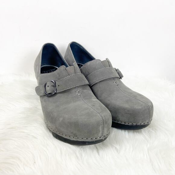 Dansko 41 11 Womens Gray Leather Tamara Belted. Slip-on  Comfort Clogs - Picture 1 of 10